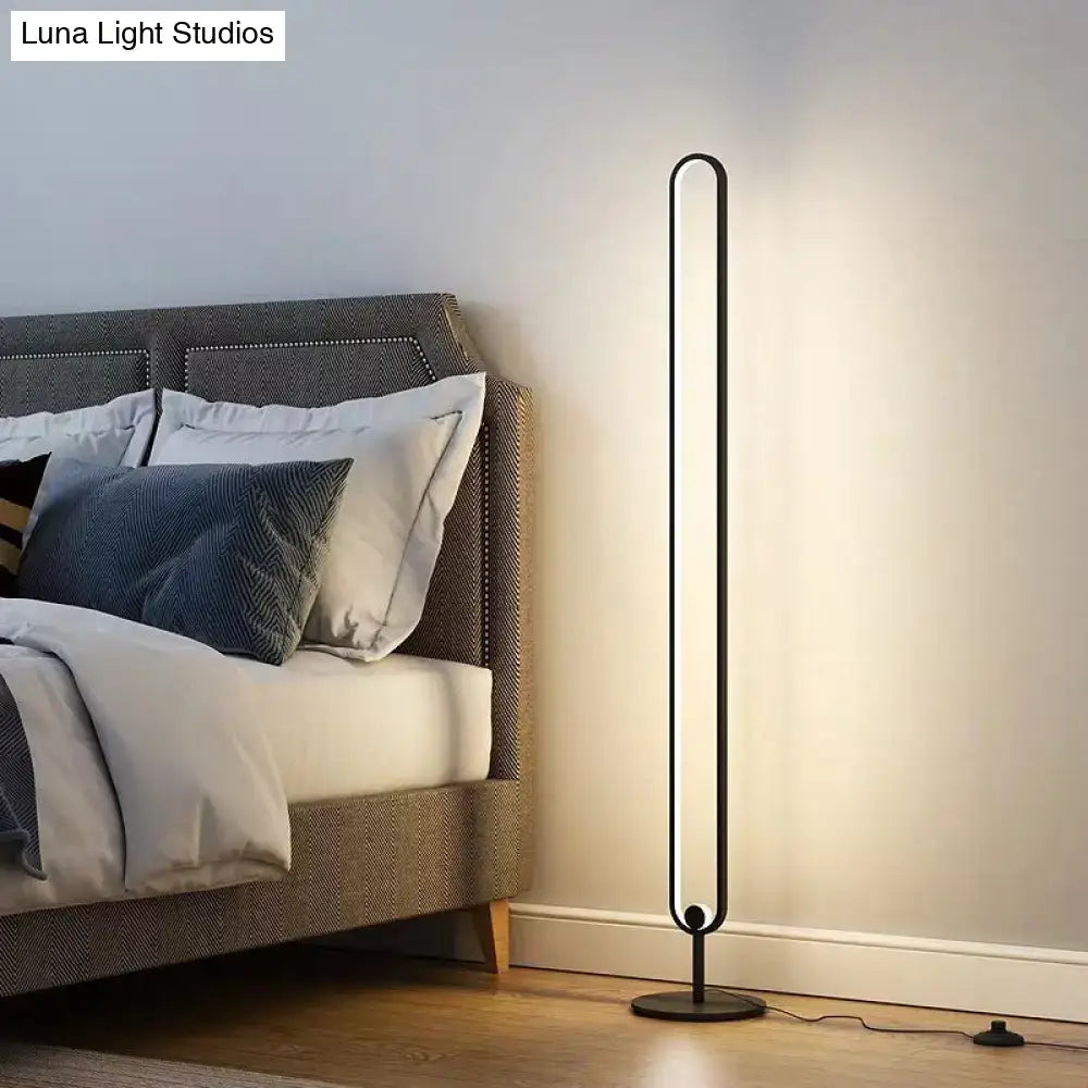 Black Oval Floor Lamp
