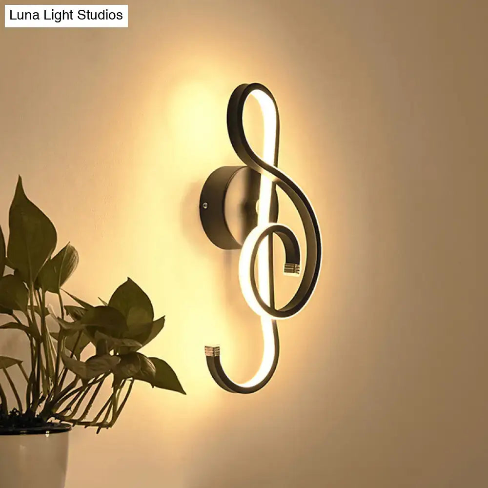 Black Music Note Sconce