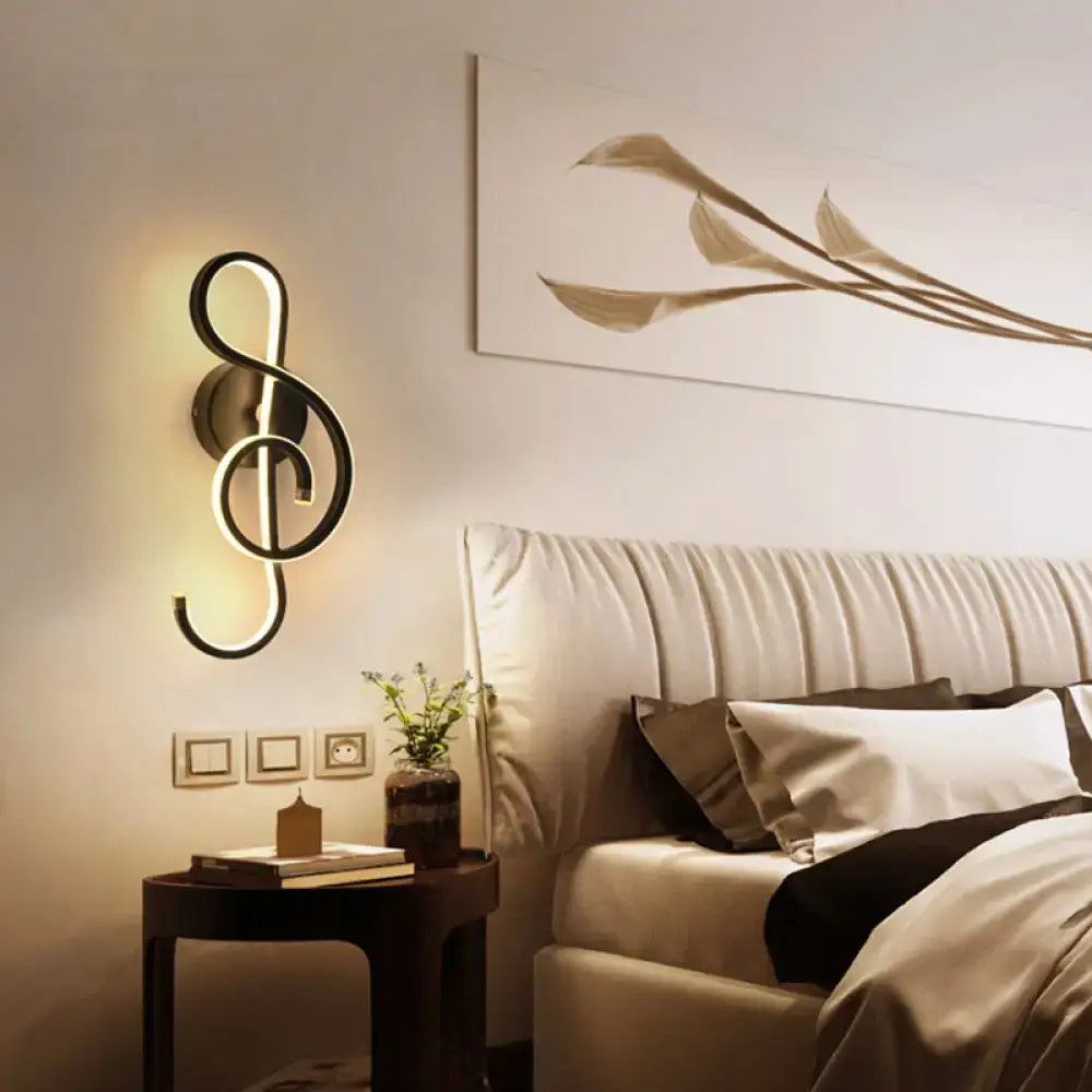 Black Music Note Sconce