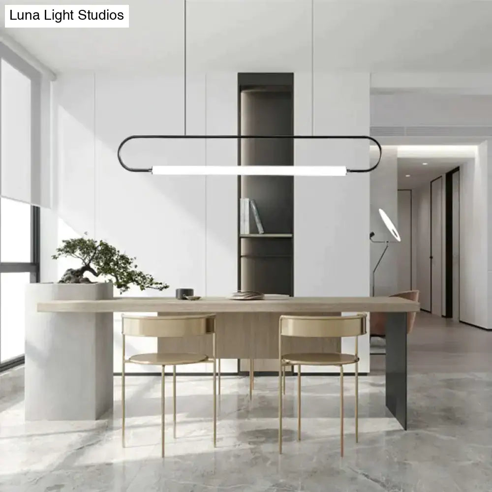 Black Nordic Iron Acrylic Bar Pendant Light