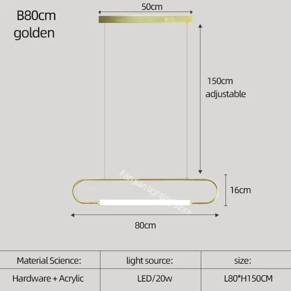 Black Nordic Iron Acrylic Bar Pendant Light