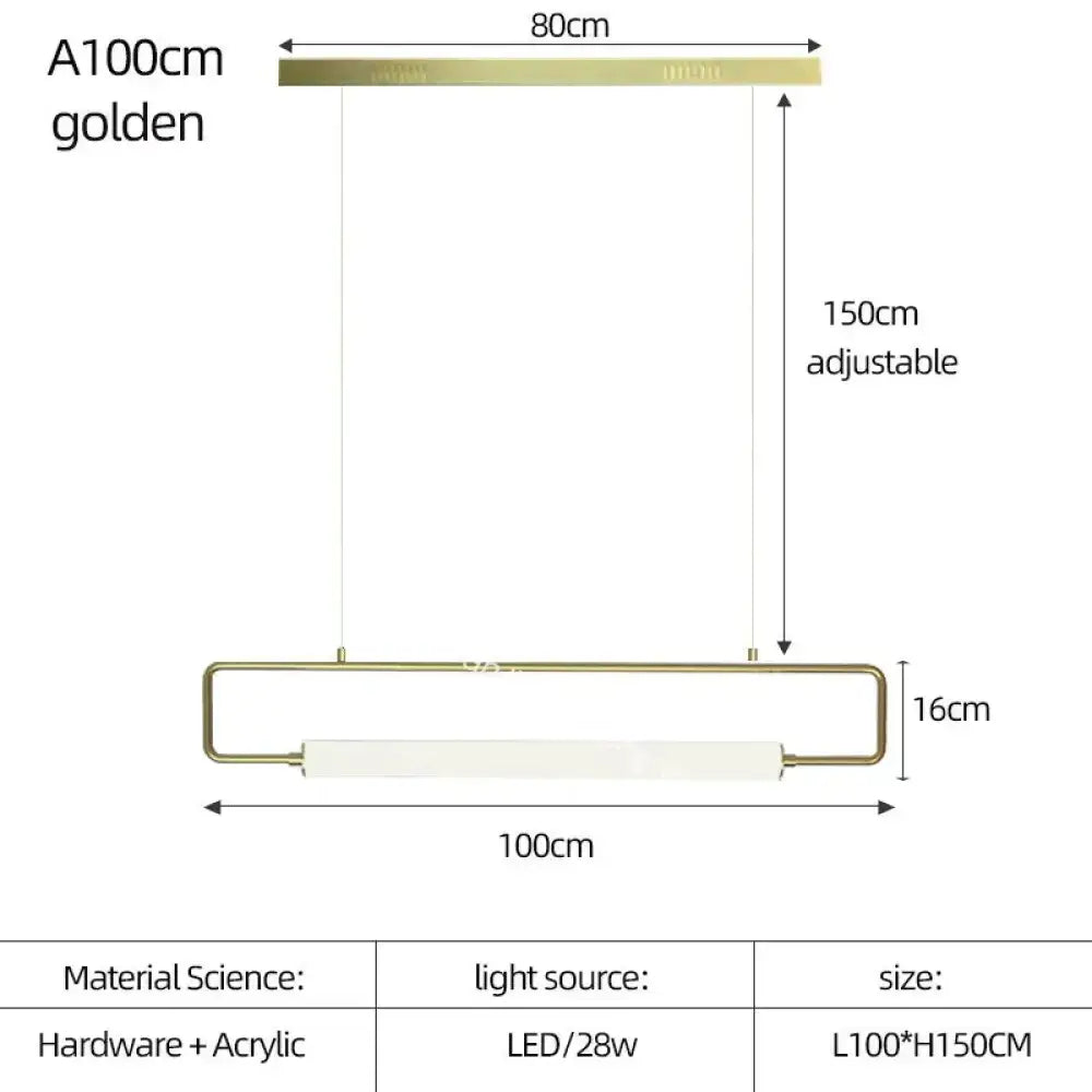 Black Nordic Iron Acrylic Bar Pendant Light