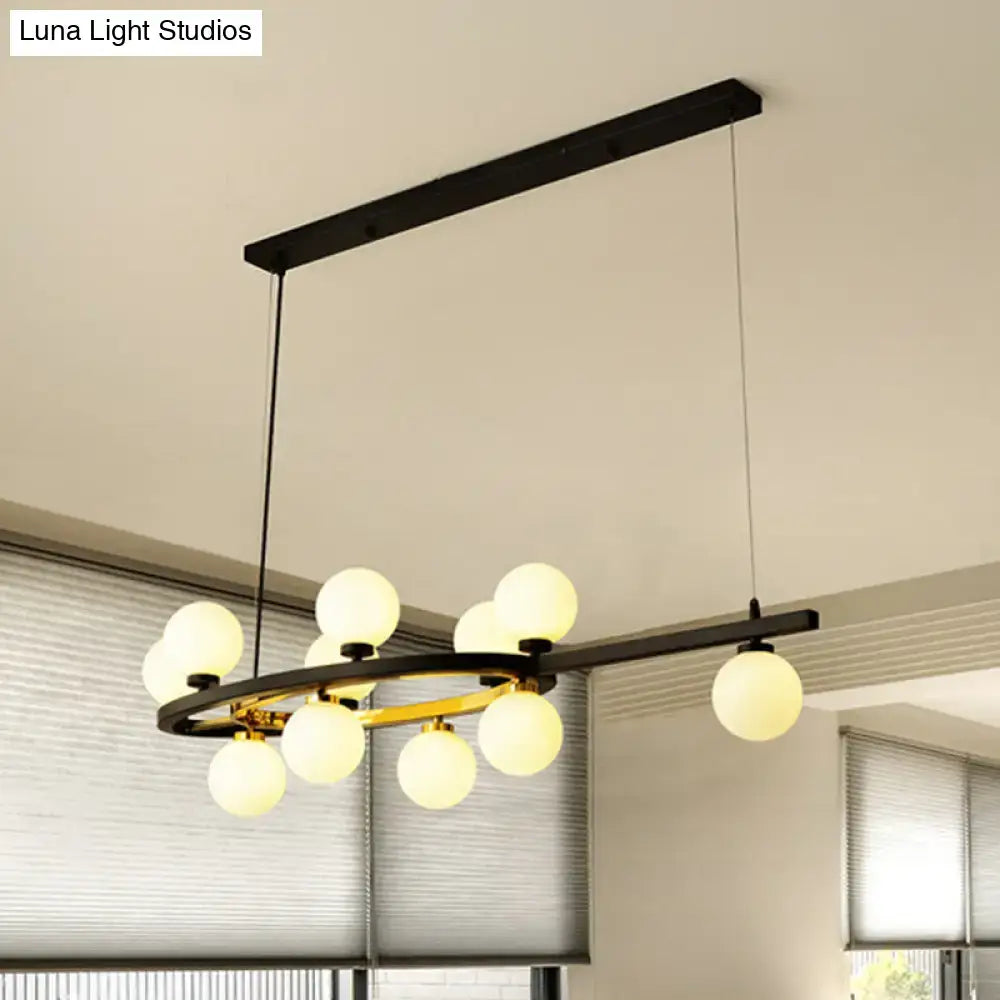 Black Oval Chandelier Light