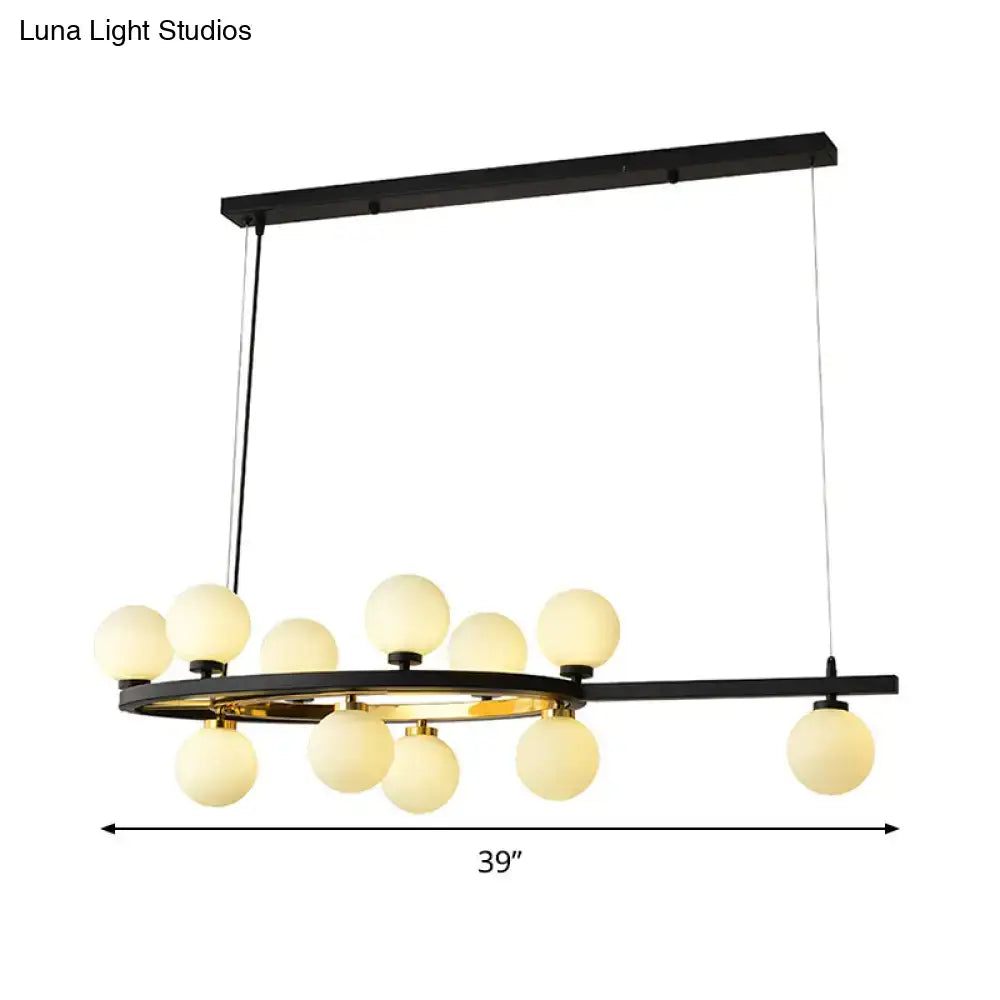 Black Oval Chandelier Light