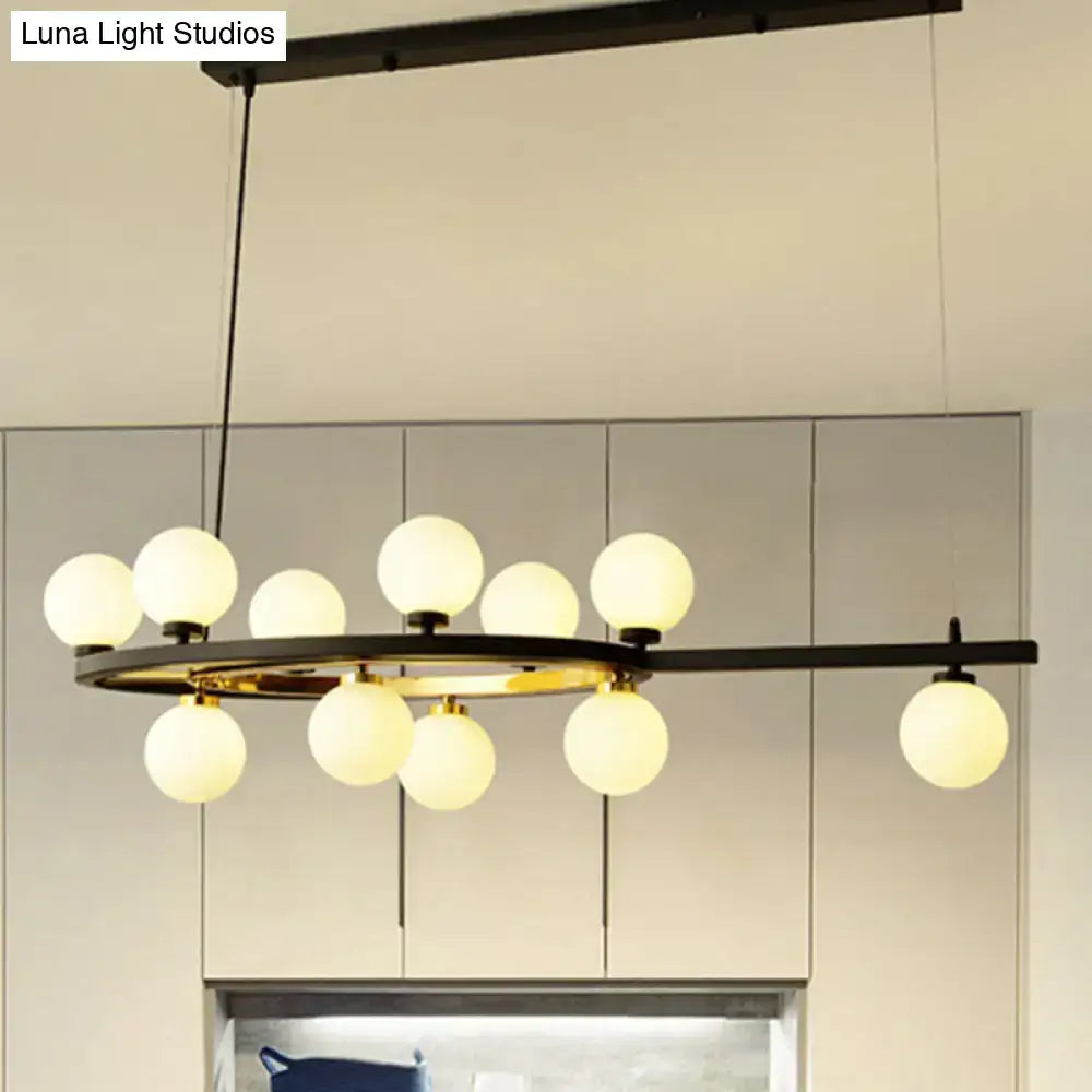 Black Oval Chandelier Light