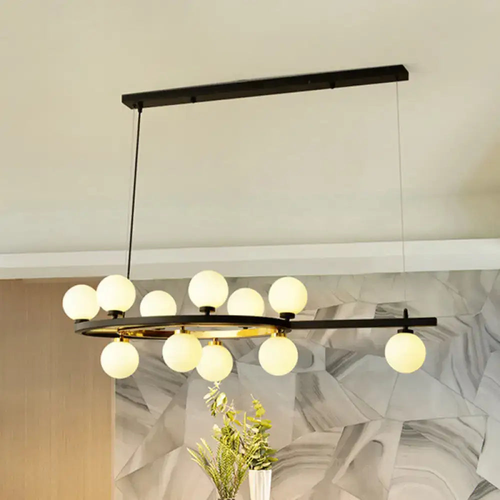 Black Oval Chandelier Light