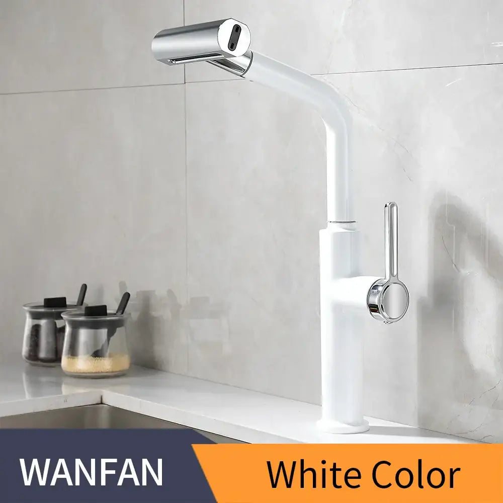 Black Waterfall Kitchen Faucet Pull-Out Sprayer