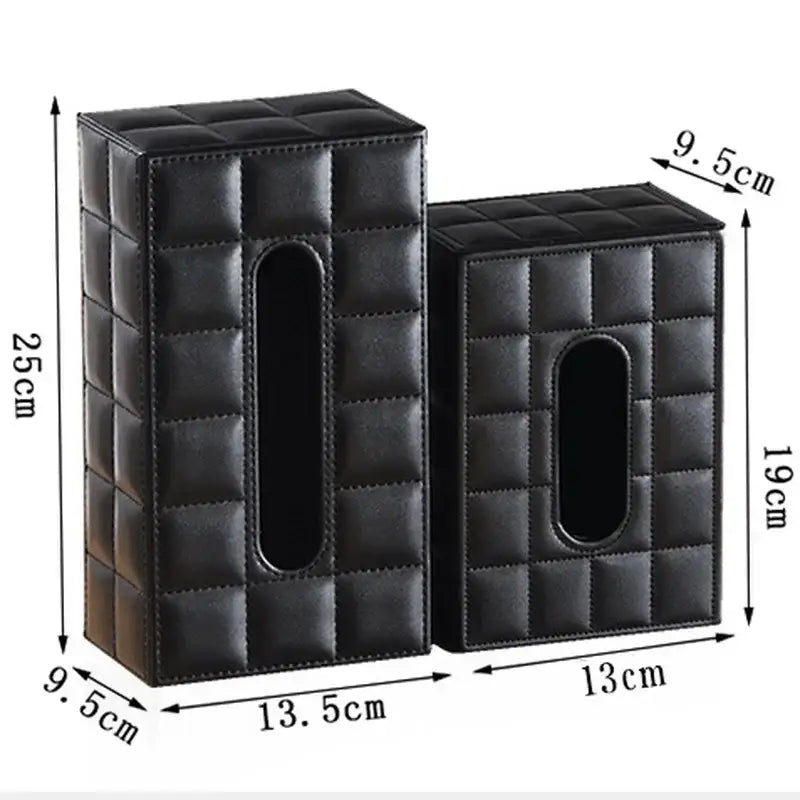 Black Leather Tissue Holder