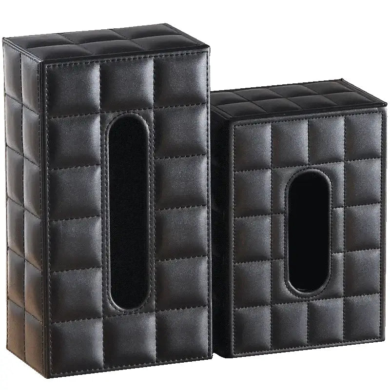 Black Leather Tissue Holder