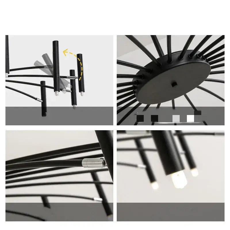 Black Radial LED Pendant
