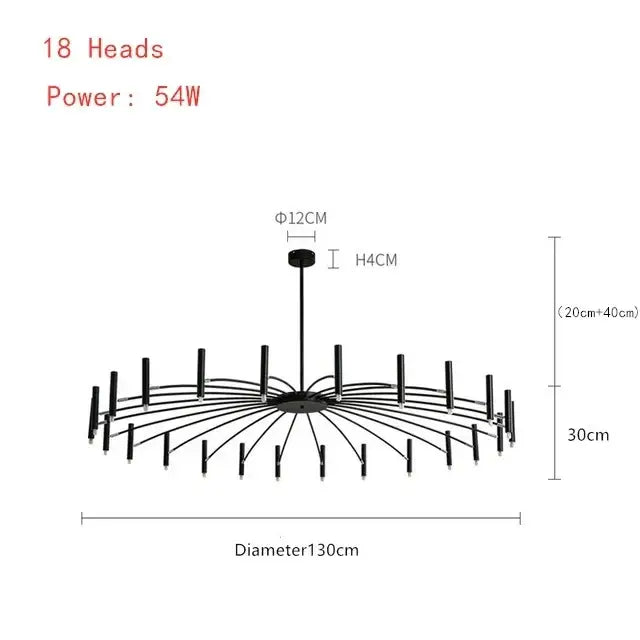 Black Radial LED Pendant
