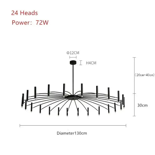 Black Radial LED Pendant