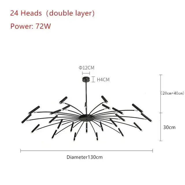 Black Radial LED Pendant