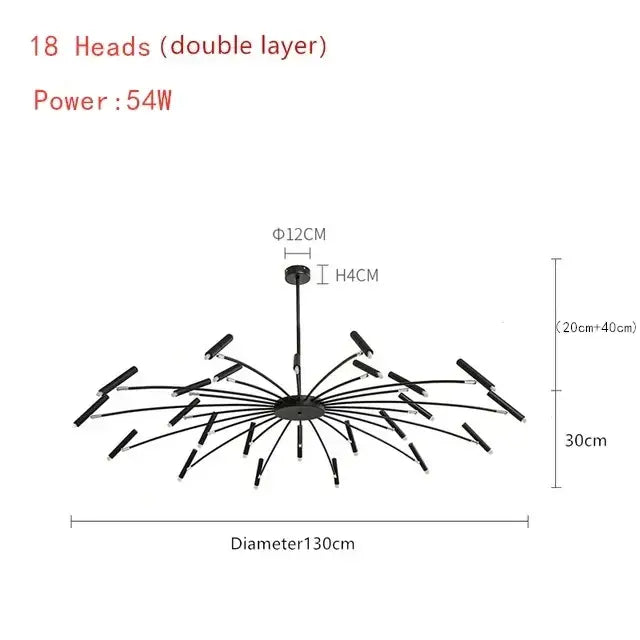 Black Radial LED Pendant