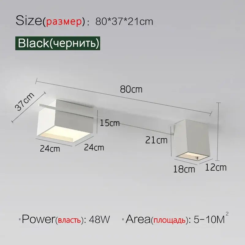 Black Cube Ceiling Lamp