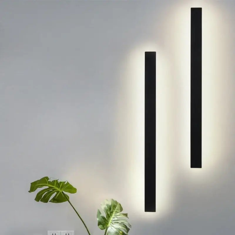 Black Long Strip LED Wall Light Up To 100cm