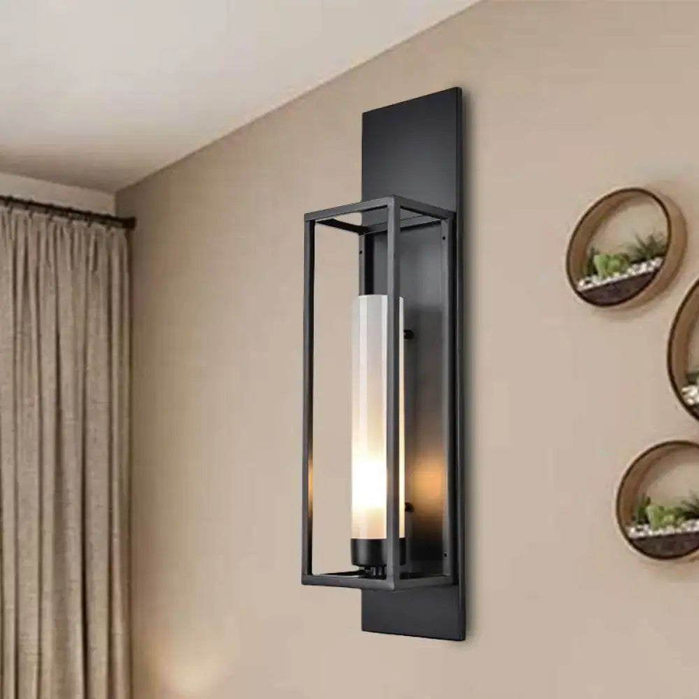 Black Glass Wall Lamp