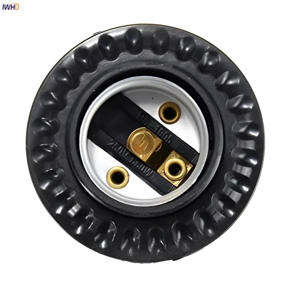 Black Ribbed Bulb Holder