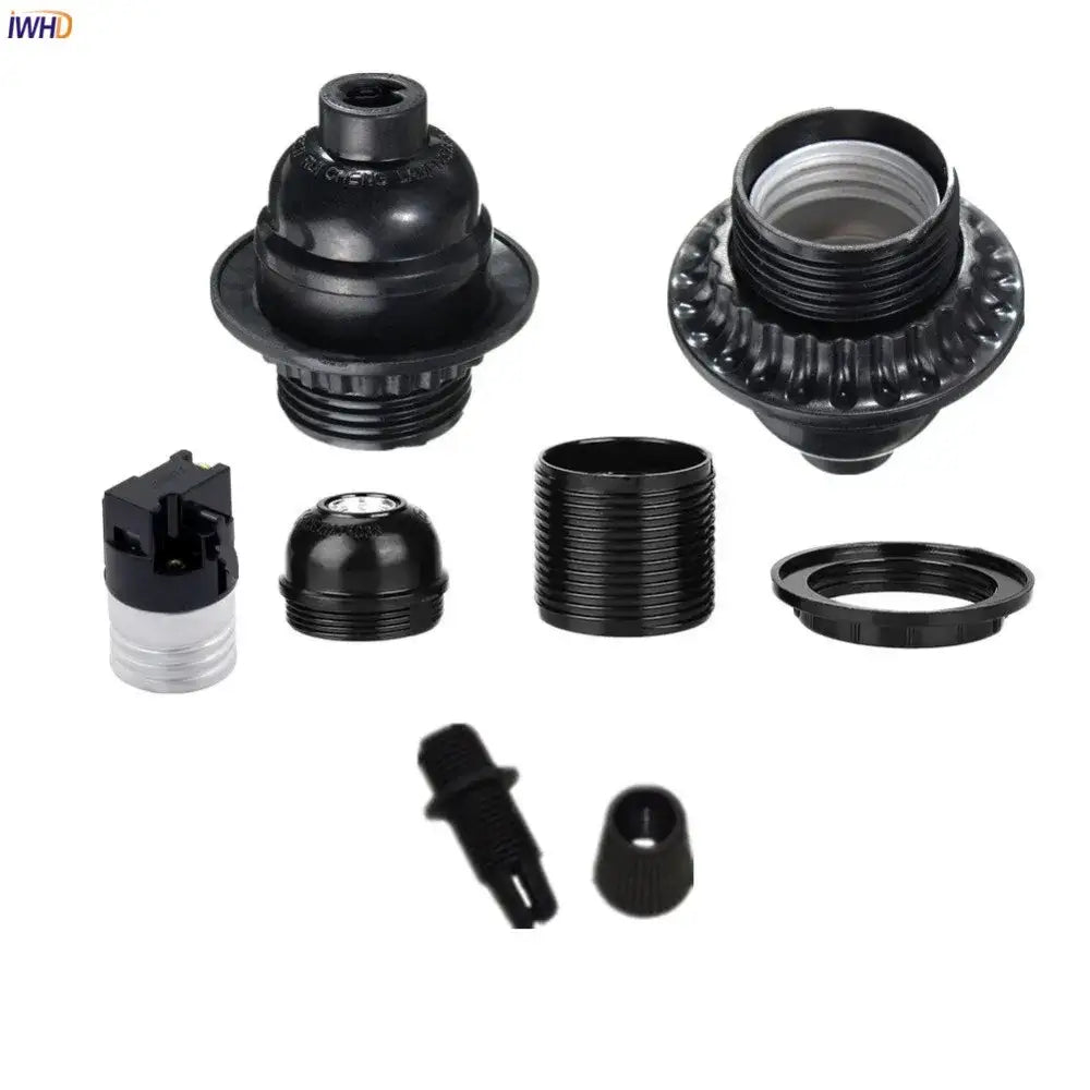 Black Ribbed Bulb Holder