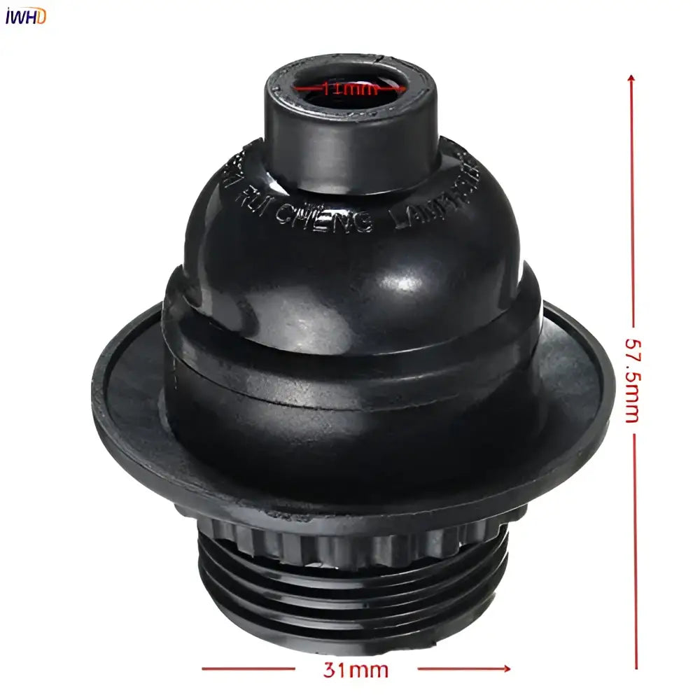 Black Ribbed Bulb Holder