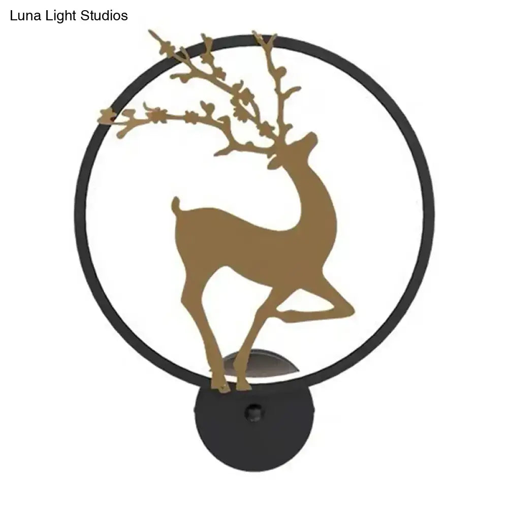 Black Ring Elk Sconce