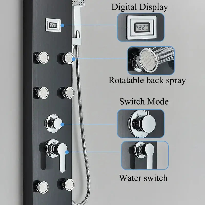 Black Shower Panel System