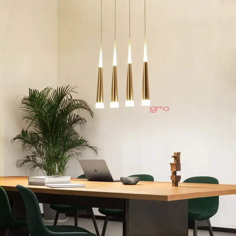 Silver Conical Pendant Light for Kitchen Islands
