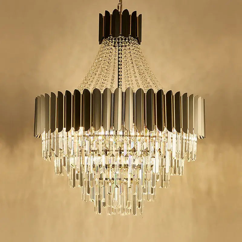 Black Crystal LED 150cm Chandelier