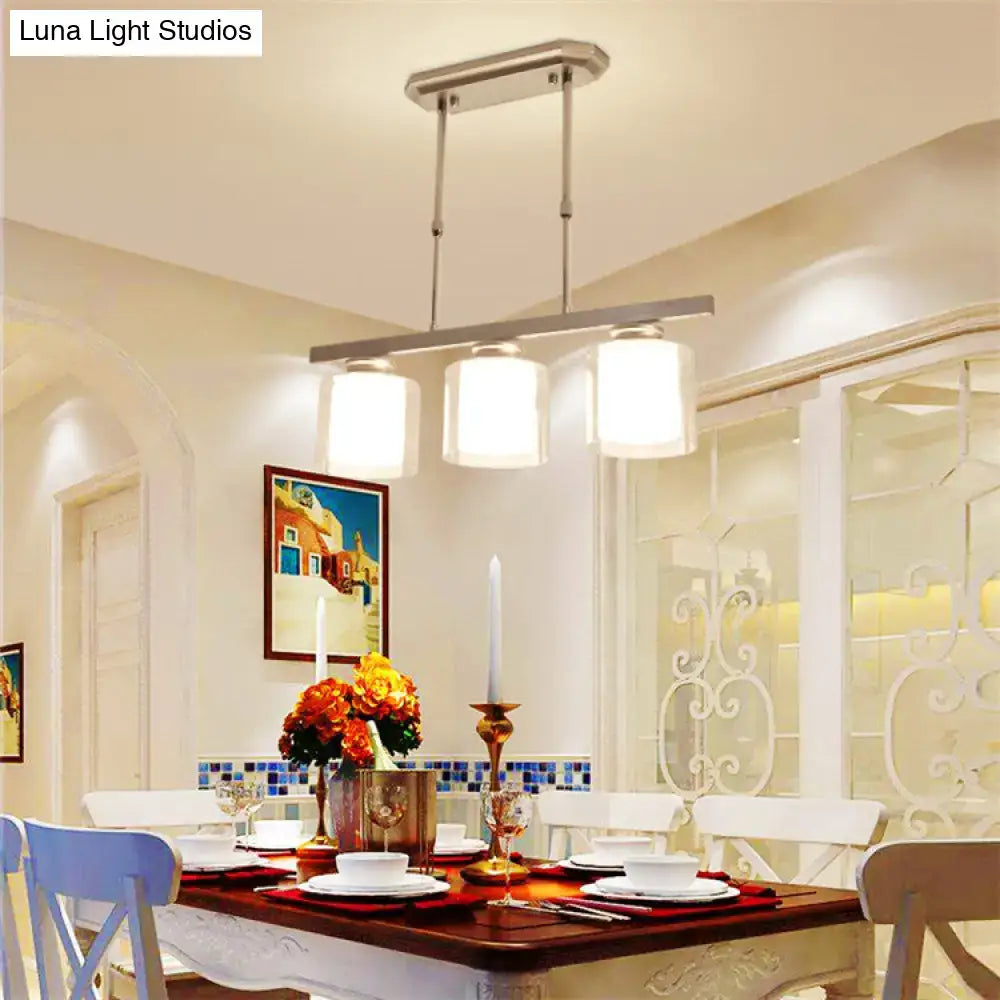 Silver Cylinder Pendant Light