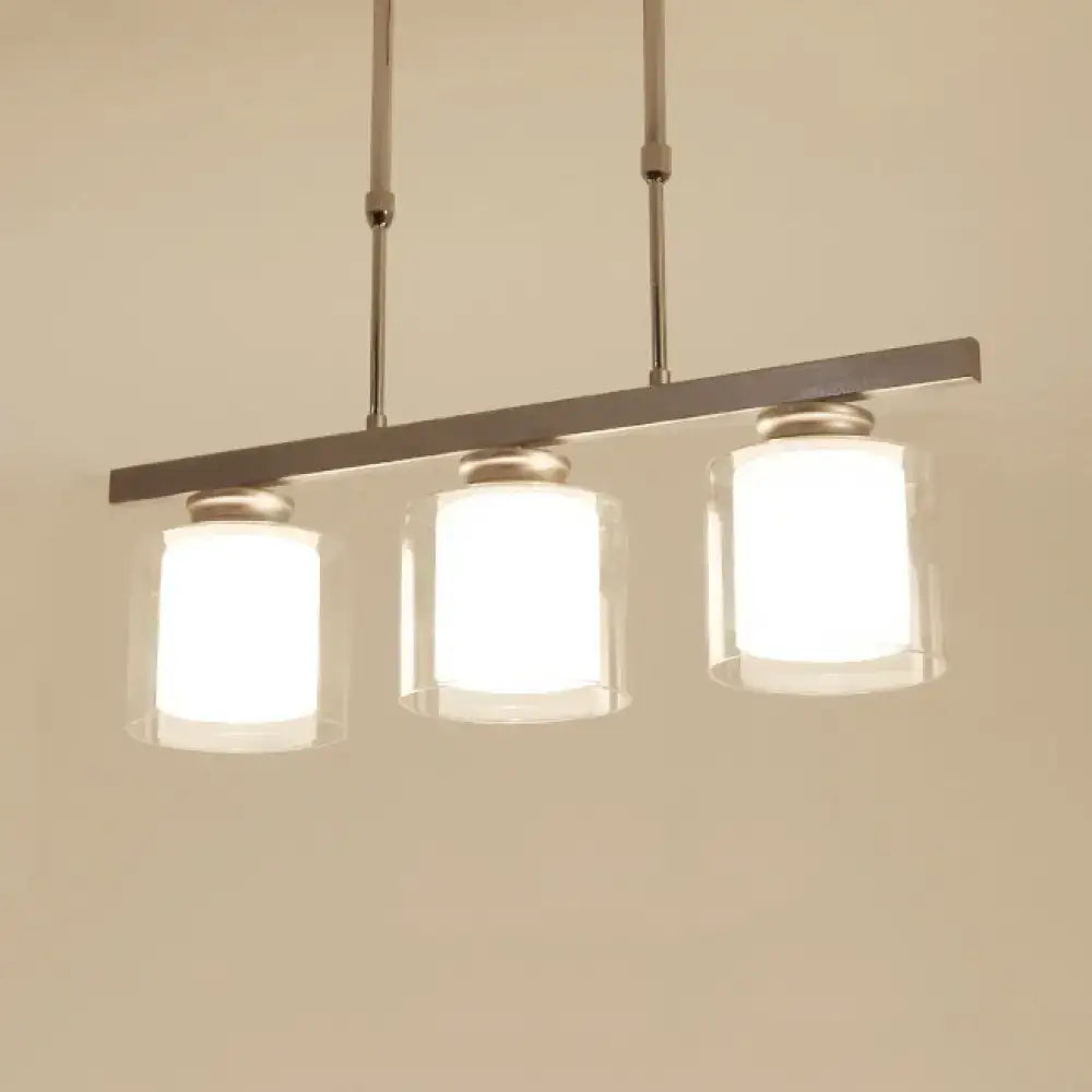 Silver Cylinder Pendant Light