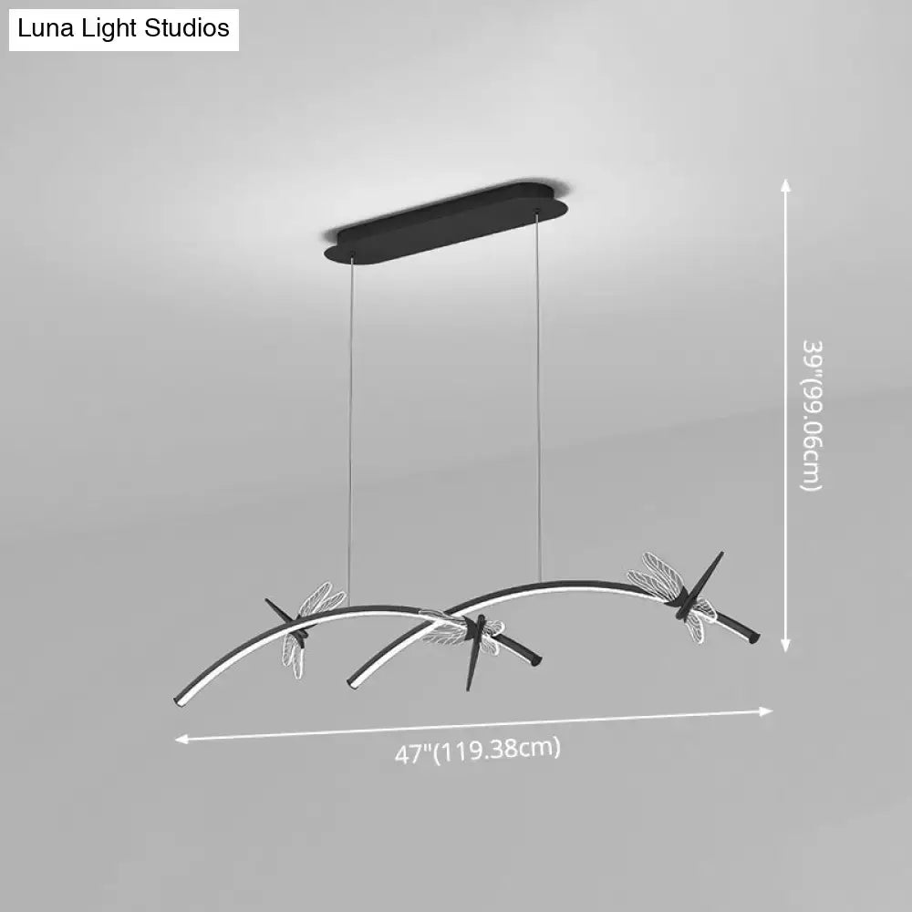 Black Linear LED Pendant