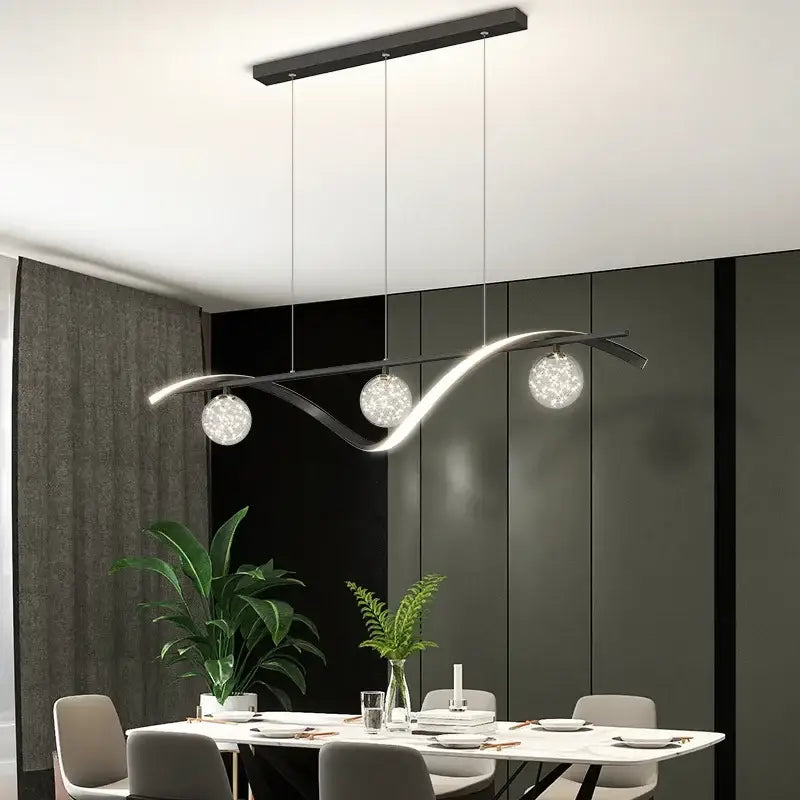 Black Glass Ball Pendant 100cm Golden or Black