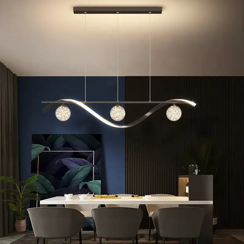 Black Glass Ball Pendant 100cm Golden or Black