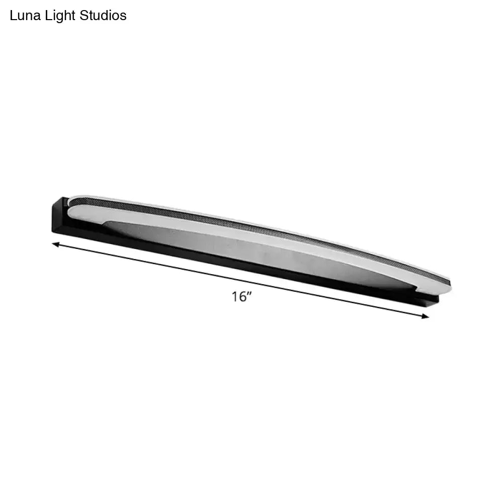 Black LED Curved Bar Vanity Light