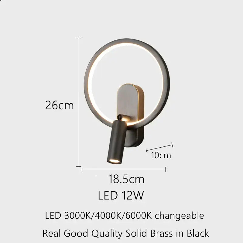 Black Adjustable Spotlight Lamp Solid Brass