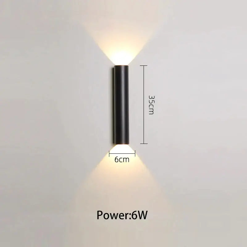Black Modern LED Sconce Dual-Directional Light