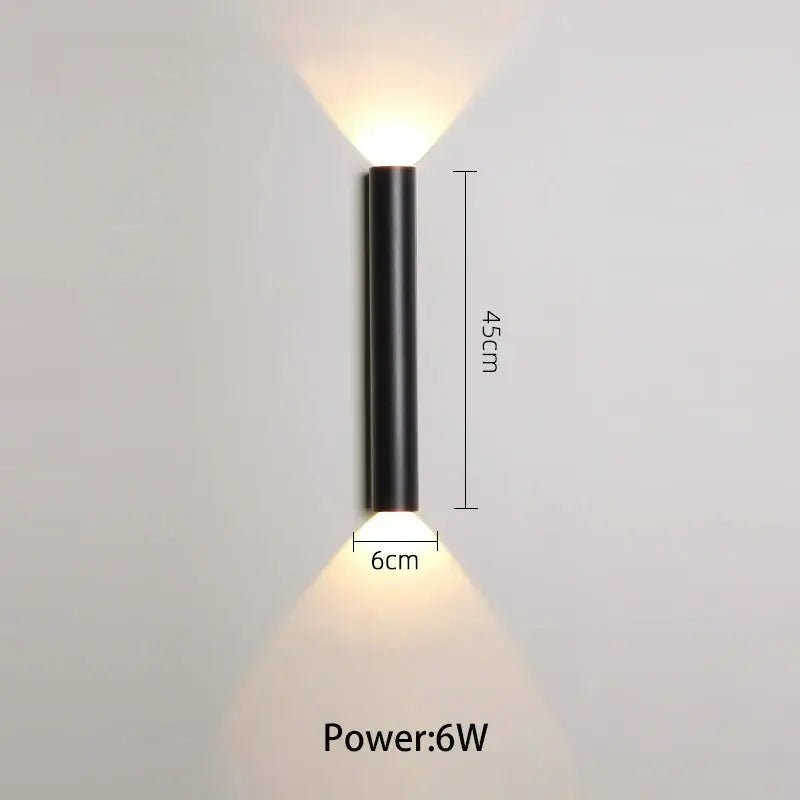 Black LED Wall Lamp for Bedroom and TV Area