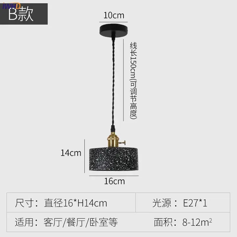 Black Cement Pendant Lamp