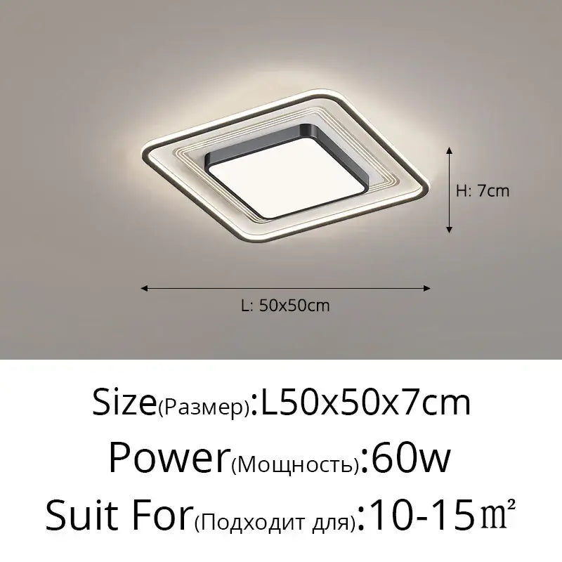 Black Square Dimmable Light