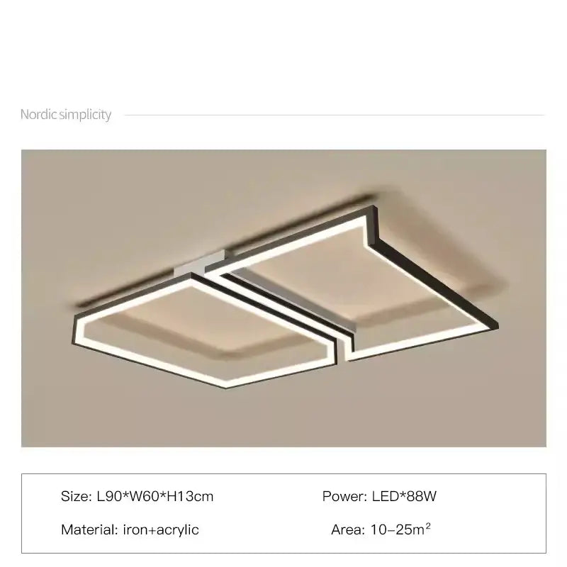 Black Square Smart Chandelier