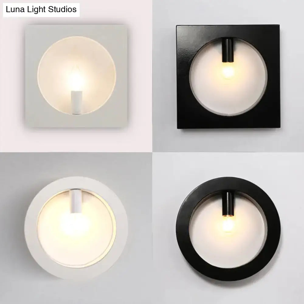 Black Square Glass Sconce