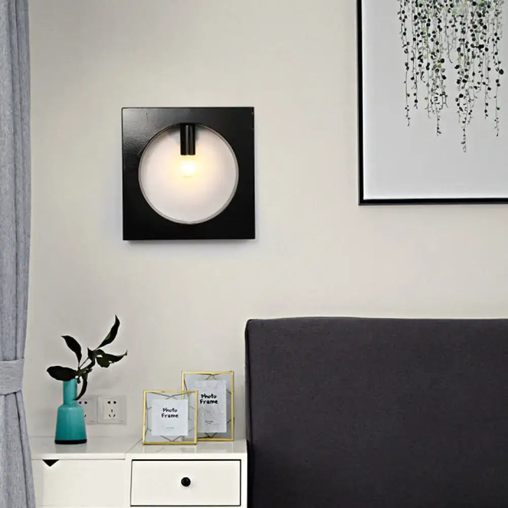 Black Square Glass Sconce