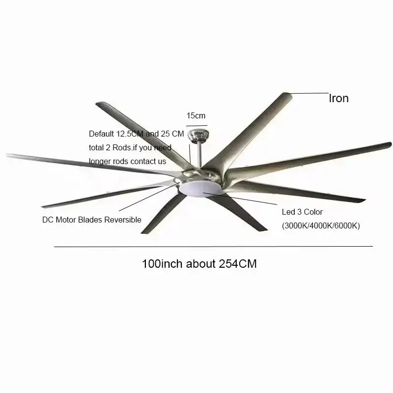 Black Stainless Ceiling Fan