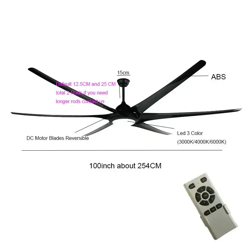 Black Stainless Ceiling Fan