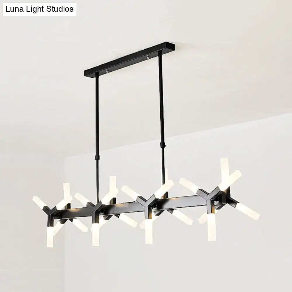 Black Linear Acrylic Chandelier