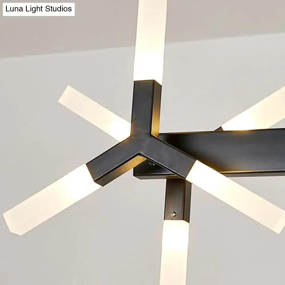 Black Linear Acrylic Chandelier