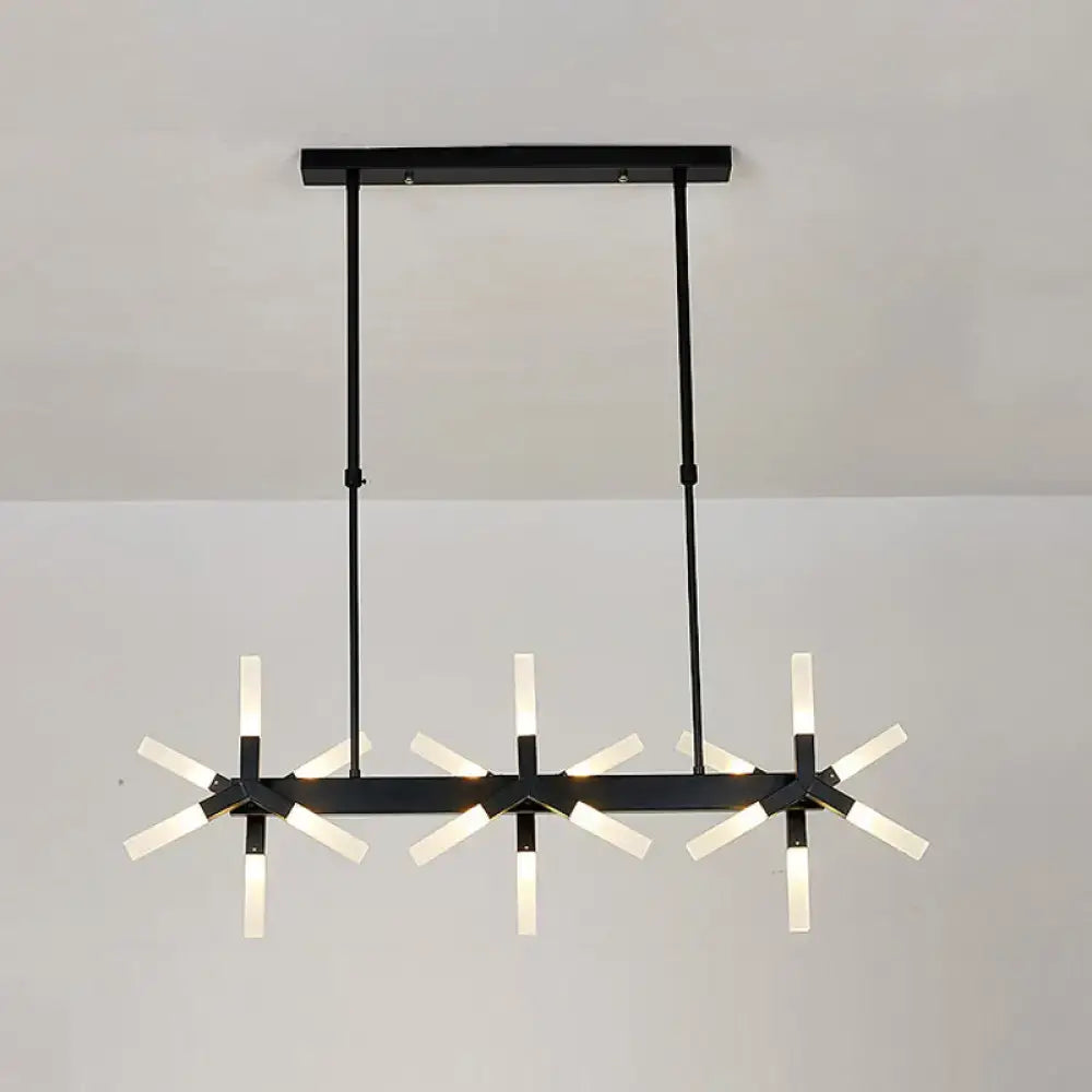 Black Linear Acrylic Chandelier