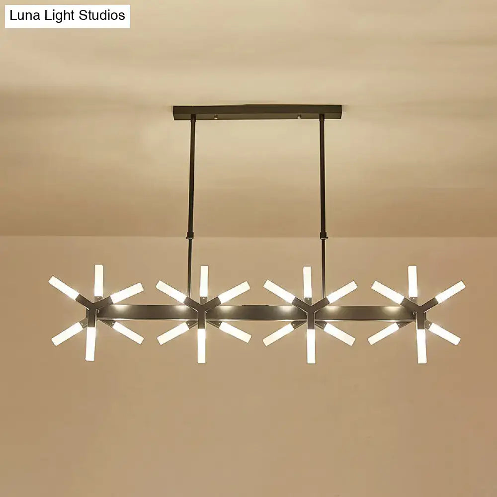 Black Linear Acrylic Chandelier
