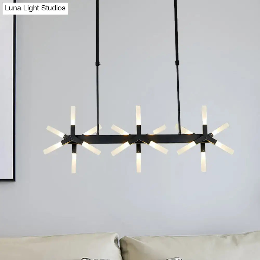 Black Linear Acrylic Chandelier
