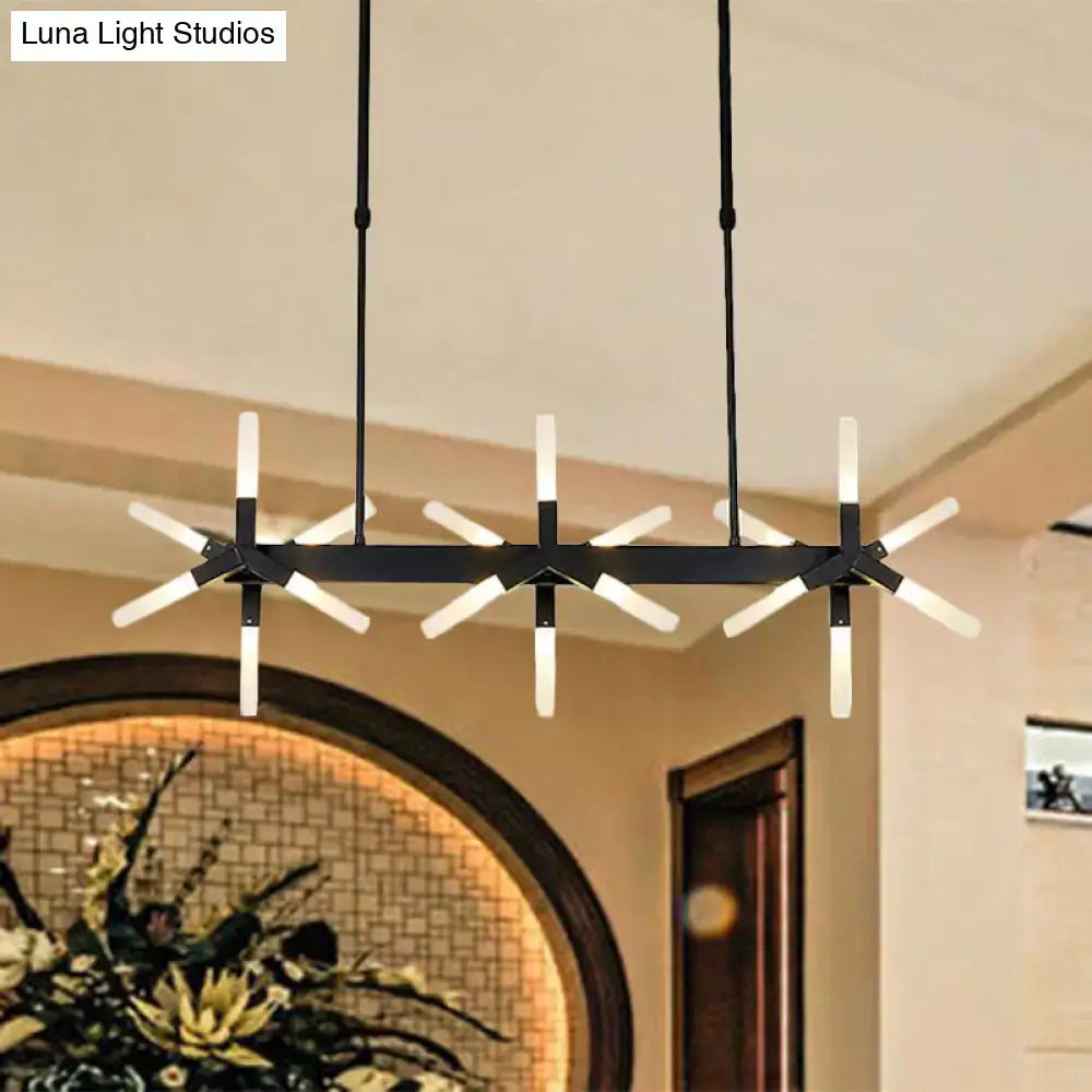 Black Linear Acrylic Chandelier